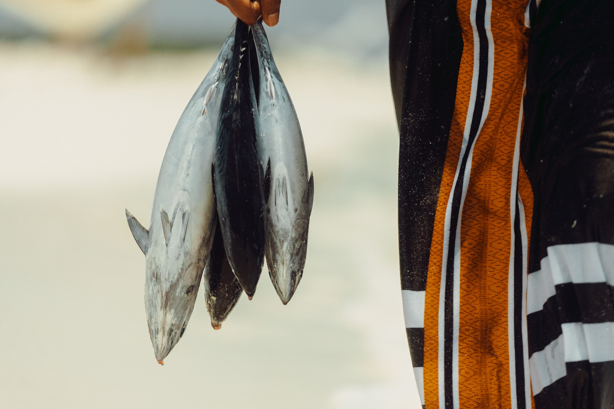 A moment from island life and the day’s catch.